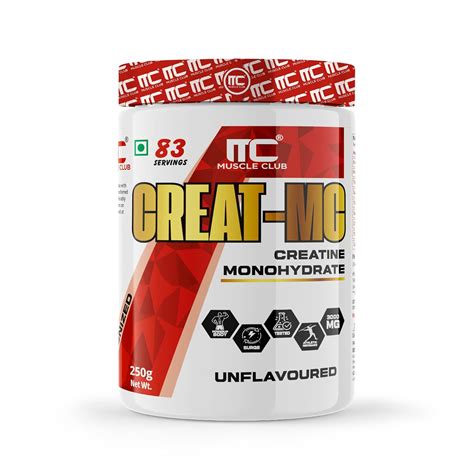 Muscle Club Creatine Monohydrate 250g – Unflavoured – Micronized ...