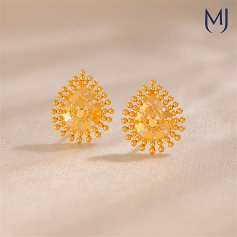 Buy Gold Earrings Online | Gold Earrings by Manubhai.