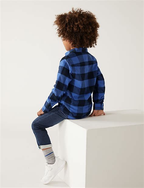 Buy Pure Cotton Checked Shirt at Marks & Spencer