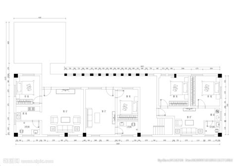 家装CAD图纸[43],简欧风格3房CAD施工图全套附效果图-齐生设计职业学校