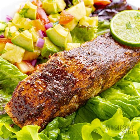 Jerk Salmon (With Pineapple Salsa) - Wholesome Yum