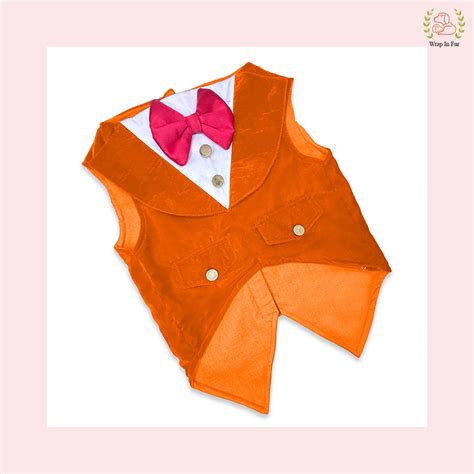 Shop Cut Sleeve Orange Velvet Tuxedo For Golden Retriever – Wrapinfur