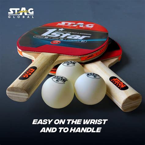 Stag 1 Star Table Tennis Playset, 2 Racket with 3 Balls – Stag Global