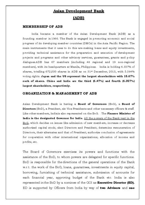 Asian Development Bank - The Bank is engaged in promoting economic and ...