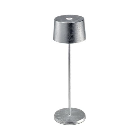 Zafferano Olivia 3K rechargeable table lamp silver | Lights.co.uk
