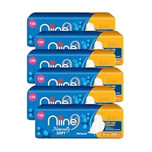 Buy NIINE Naturally Soft Regular Sanitary Pads for women, (Pack of 6 ...