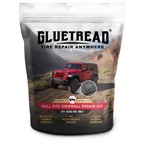 GlueTread Full-Size 4x4 Sidewall Tire Repair Kit | Sidewall Tire Patch ...