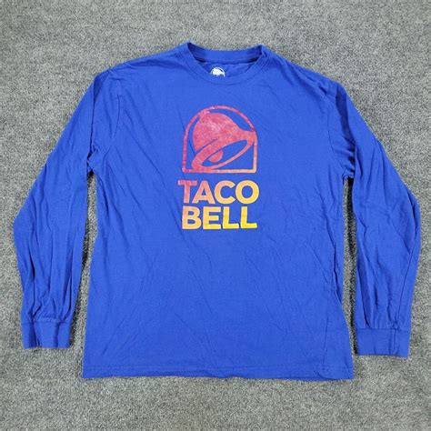 Bell Taco Bell Shirt Men's Large Blue Fast Food Restaurant Logo Uniform ...