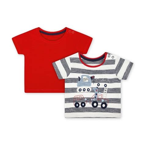 Buy Boys Half Sleeves T-Shirt Vehicle Patchwork - Pack Of 2 - Navy Red ...