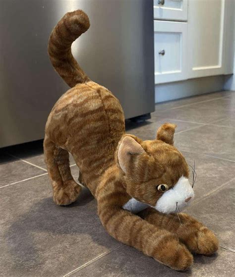 1999 TY Classic STRETCH the Orange Tabby Cat Arched 13" Plush Stuffed ...