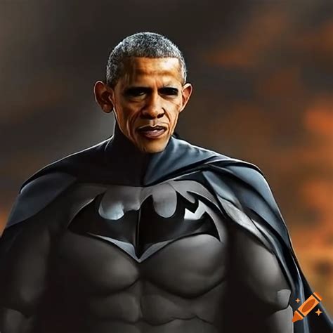 A photoshopped image of barack obama as batman on Craiyon