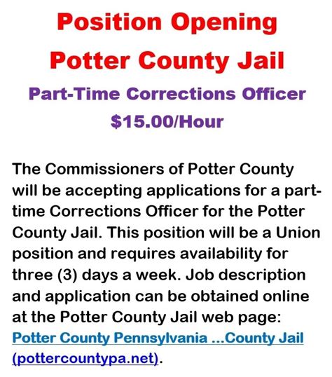 Potter County Jail Is Seeking A Part-Time Corrections Officer - Solomon ...
