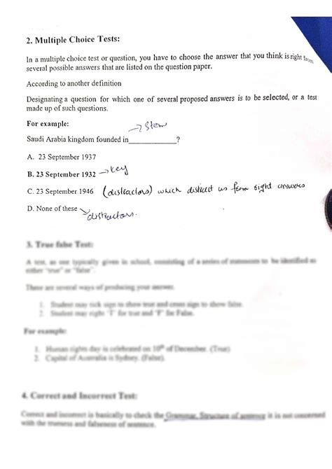 Image result for Objective Test Items Examples