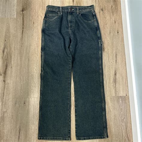 Dickey Carpenter pants with dark wash. A little... - Depop