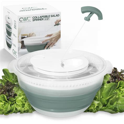 Amazon.com: COOK WITH COLOR Collapsible Salad Spinner - 4 QT Space ...
