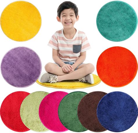 Amazon.com: Nuogo 10 Pieces Kids Crazy Carpet Seats Rainbow Floor Rug ...