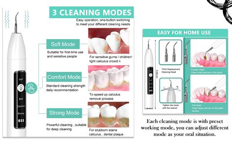 HANNEA® Ultrasonic Plaque Remover Electric Plaque Remover with 480P ...