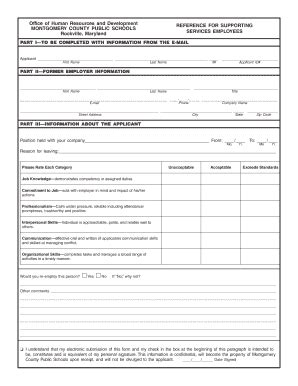 Montgomery County Public Schools Reference Form - Blank Fillable ...
