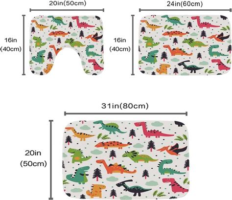 Buy Cartoon Dinosaur Bathroom Rugs and Colorful Kid Original Dino ...