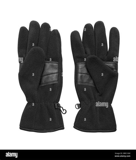 Mens black leather gloves isolated on white background Stock Photo - Alamy