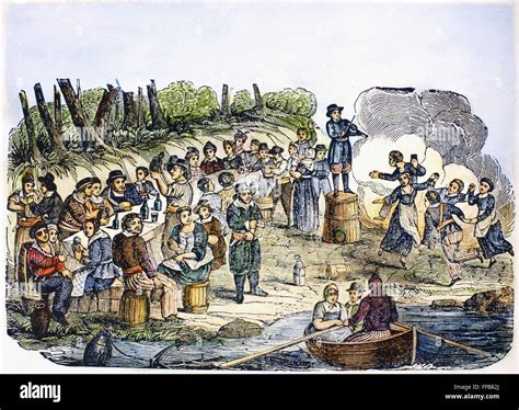 PIRATES, 1718. /nThe crews from pirate ships belonging to Edward Teach ...