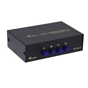 4 Port VGA Switch Video Selector Switcher Box,4 Input 1 Output,VGA 2.0 ...