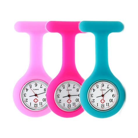 Set of 3 Nurse Watch Brooch, Silicone with Pin/Clip, Infection Control ...