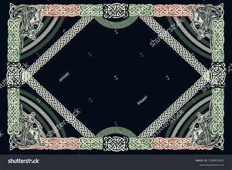 Celtic Frame Template Design Northern Mythology Stock Vector (Royalty ...