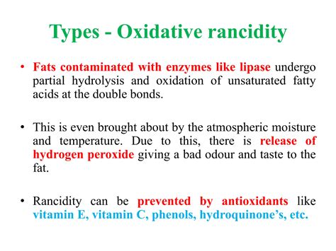 Rancidity – Types, Mechanism, Prevention | PPTX