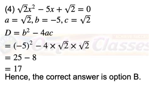 Education: Problem Set No. 2, Quadratic Equation, SSC 10th Standard ...