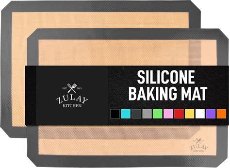 Zulay Kitchen 2-Pack Silicone Baking Mat Sheet - Reusable Silicone ...