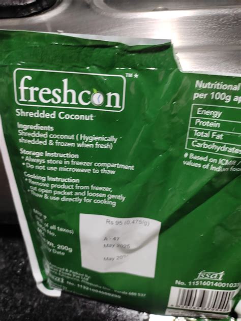 Freshcon Frozen Shredded Coconut 200gm | Natural Freshly Grated Nariyal ...