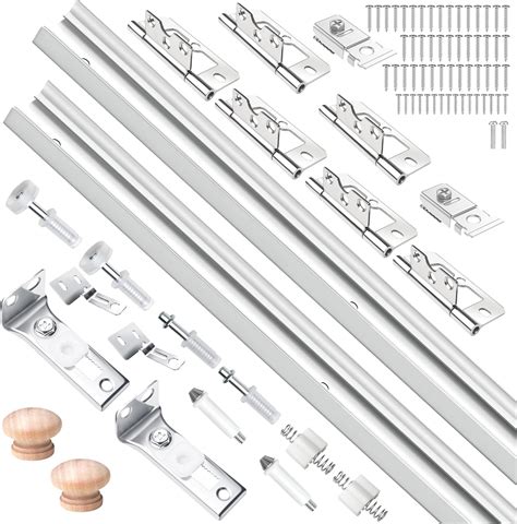 DistancePower 18IN Bi-fold Door Track Kit, 2Kit White Bi-fold Door ...