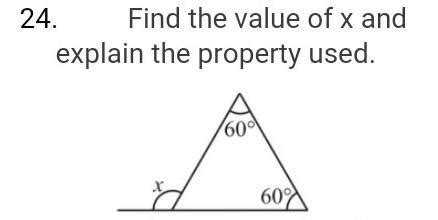 find the value of x and explain the property used. - Brainly.in