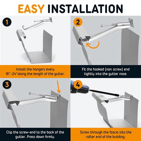 Snapklik.com : Quick Screw Gutter Hangers 5 Inch- 50 Pack - 5 Inch ...