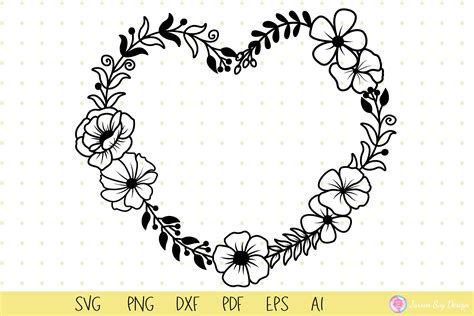 Flower Heart Svg Flower Svg. Graphic by JaroenSvgDesign · Creative Fabrica