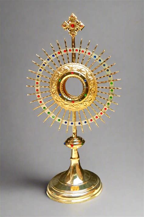 Handcrafted Majesty: The MON316 Gold-Plated Monstrance – Living Words