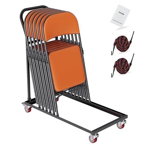 VEVOR Folding Chair Dolly,L-Shaped Steel Vertical Storage Cart, Multi ...