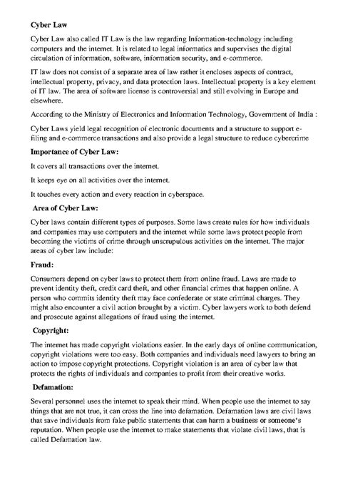 Cyber Law - info - Cyber Law Cyber Law also called IT Law is the law ...