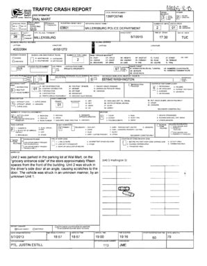 Fillable Online 2 TRAFFIC CRASH REPORT lOCAL REPORT NUM6ER, CRASH ...