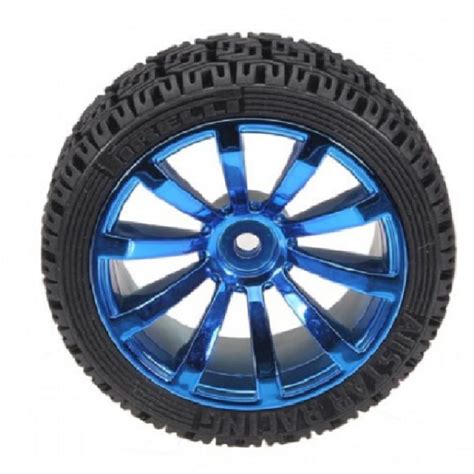 65mm Robot Smart Car Rubber Wheel Blue Color – Robocraze