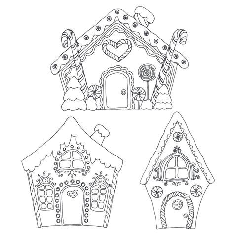 Gingerbread House Coloring Pages – Printable Coloring Pages. FREE