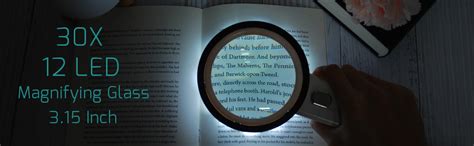 HITSHREE Magnifier Lens with Light Magnifying Glass for Reading ...