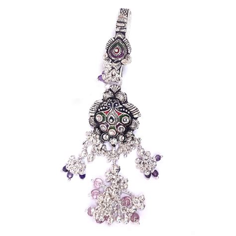 Buy quality Oxidised meenakari peacock silver juda mga -jus0057 in Amreli
