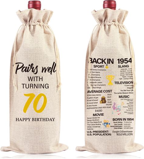 Amazon.com: Happy Birthday Wine Bag Gift - 70th Birthday Gift Wine Bag ...