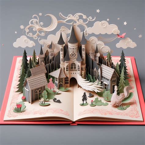 Enchanting Paper Cut Book with Houses