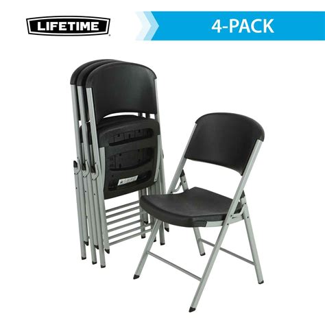 Lifetime Black Folding Chairs 80187 4 Pack