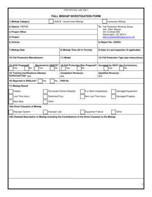 Fillable Online FALL MISHAP INVESTIGATION FORM Fax Email Print - pdfFiller