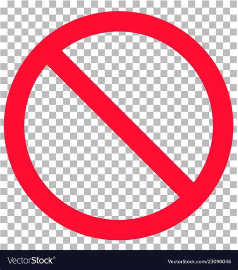 No sign isolated on transparent background flat Vector Image