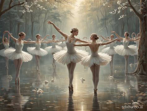 Elegant Swan Lake Ballet Performance | SDXL Free Online